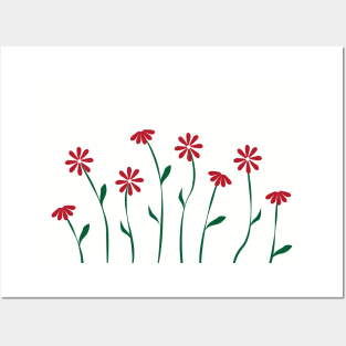 Tiny little red flowers Posters and Art